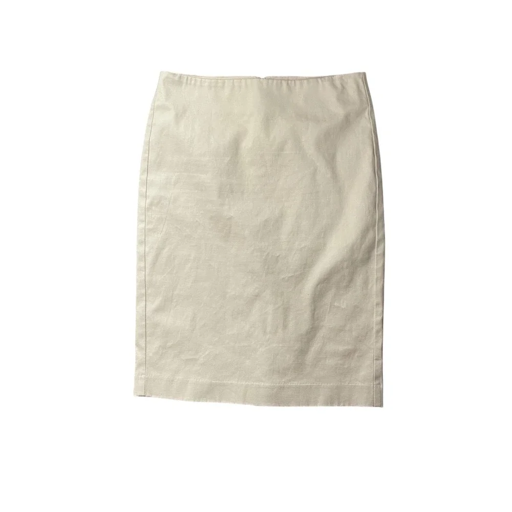 Lord & Taylor Beige Pencil Skirt Knee Length Back Zip Business Casual Size 2